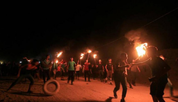 الجماهير الفلسطينية تستأنف فعاليات الإرباك الليلي شرقي القطاع