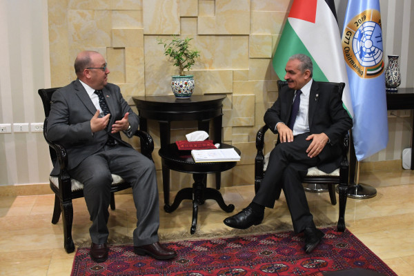 اشتية يبحث مع القنصل البلجيكي والممثل المالطي آخر التطورات على الساحة الفلسطينية