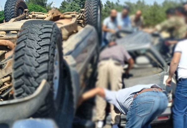 بالصور: قتيلان بحادث سير مروّع في حربتا