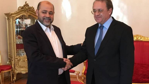 وفد حركة حماس برئاسة أبو مرزوق يلتقي بوغدانوف بموسكو.. وهذا ما ناقشاه