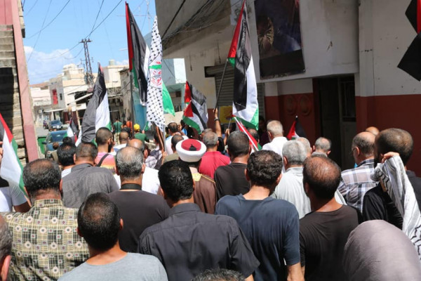 اعتصام عند مدخل مخيم الرشيدية جنوب صور رفضا لقرار وزير العمل اللبناني