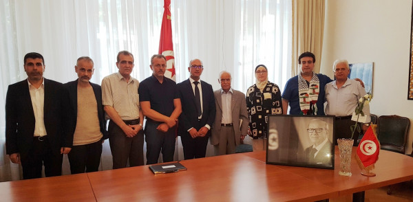 هيئة المؤسسات الفلسطينية والعربية في برلين تقدم واجب العزّاء في السفارة التونسية