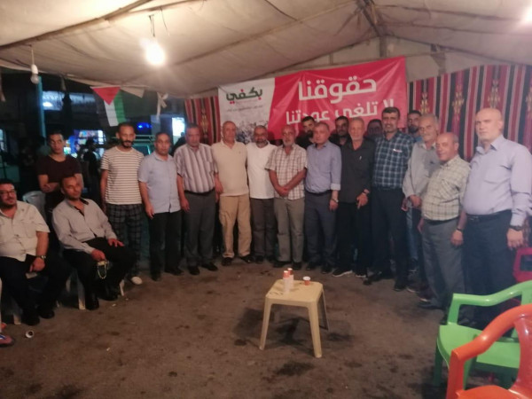 المؤتمر الشعبي لفلسطينيي الخارج يزور خيمة الاعتصام بمخيم الجليل في البقاع اللبناني