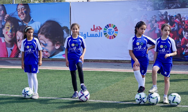 نشاط رياضي لأطفال فلسطين للاحتفال باليوم العالمي للطفلة