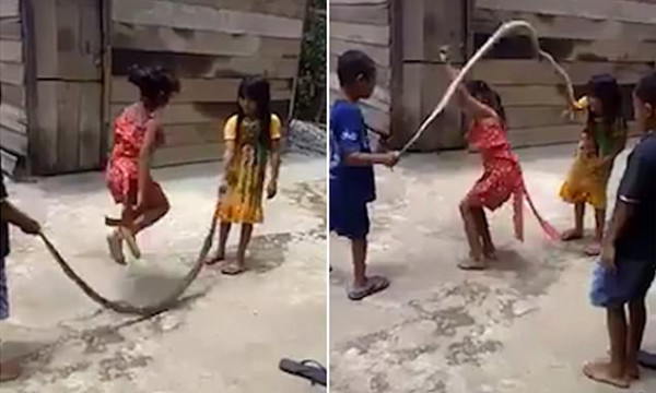 فيديو مخيف.. أطفال يلعبون بـ "حبل موت" سام في فيتنام