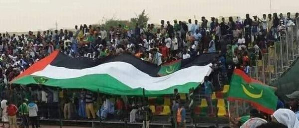 جماهير موريتانيا ترفع العلم الفلسطيني