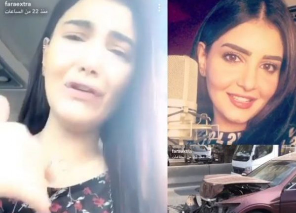 فنانة خليجية تضع الماكياج أثناء القيادة وتتعرض لحادث مروع
