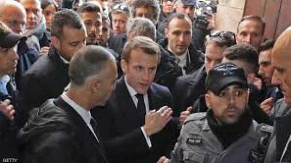 شاهد: مُشادة بين الرئيس الفرنسي وجنود الإحتلال الإسرائيلي في القدس