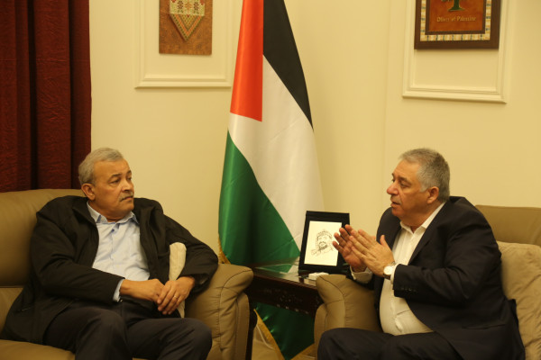 دبور يستقبل النائب اللبناني أسامة سعد ورئيس جمعية الهلال الأحمر الفلسطيني