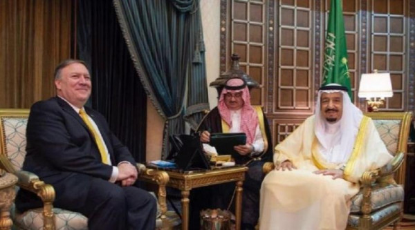 بومبيو يبحث مع الملك السعودي في الرياض العلاقات الثنائية