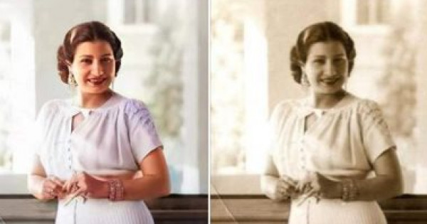 أم كلثوم بالألوان.. صورة فوتوشوب لكوكب الشرق يرجع أصلها لـ100 عام