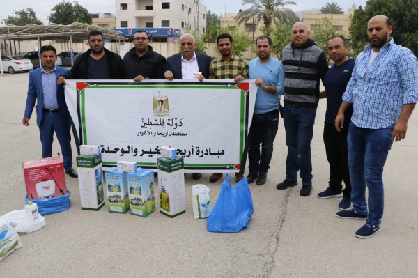 محافظة اريحا والأغوار تسير قافلة مساعدات غذائية وطبية لمحافظة بيت لحم