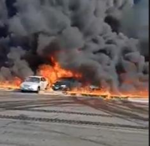 شاهد: اندلاع حريق هائل في مصر بسبب أنبوب مواد بترولية