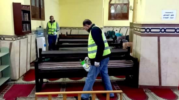 حملة تطهير واسعة للمساجد استعداداً لصلاة العيد بجنوب الجيزة