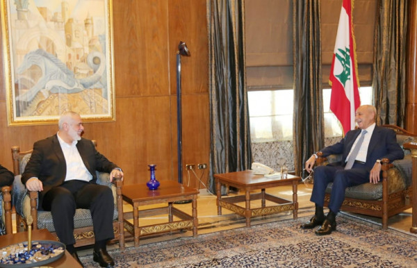 شاهد: هنية يكشف تفاصيل ما دار باجتماعه مع رئيس مجلس النواب اللبناني