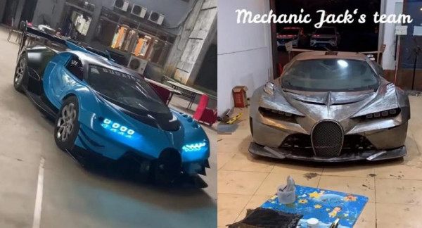 شاهد: ميكانيكي عبقري يصنع نسخة استثنائية من سيارة بوغاتي
