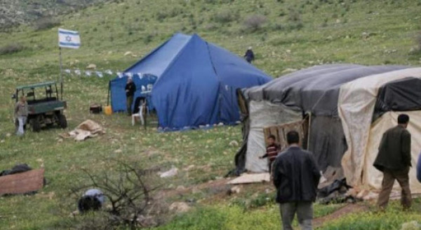 بهدف الاستيلاء عليها..مستوطنون ينصبون خيمة في أراضٍ غرب بيت لحم