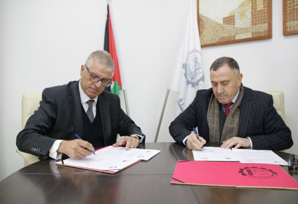 جامعة بوليتكنك فلسطين توقّع اتفاقية تعاون مع اتحاد الصناعات الانشائية الفلسطيني
