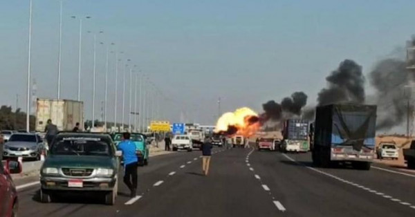 مصر.. انفجار أسطوانات غاز على طريق سريع بالاسماعيلية