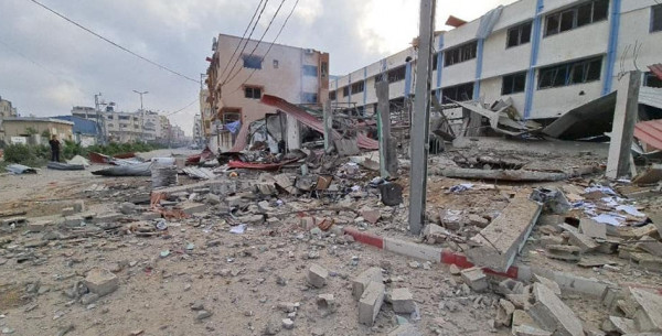 شاهد: طائرات الاحتلال تستهدف منشأة تعليمية في حي تل الهوا بغزة