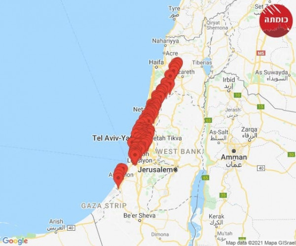 القسام تطلق عشرات الصواريخ نحو مستوطنات القدس وتل أبيب وإصابة سبعة إسرائيليين