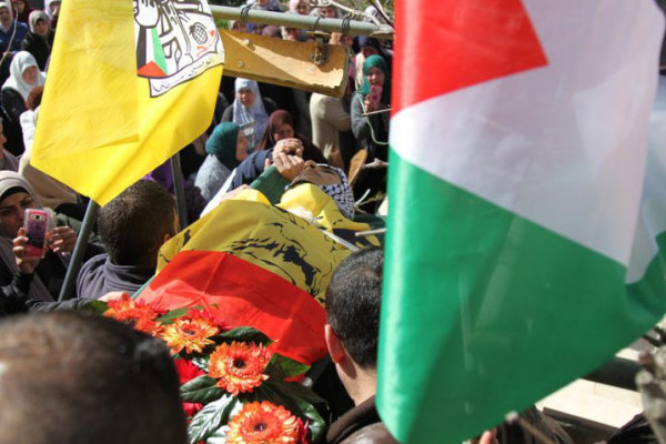 تشييع جثمان الشهيد حمدان في سالم شرق نابلس