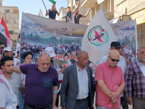 "النضال الشعبي" منطقة جديدة الفضل تنظم مسيرة شعبية حاشدة