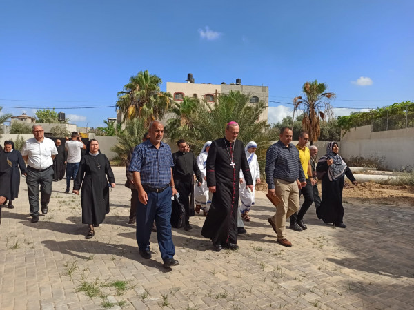 غزة: وزارة السياحة يستقبل بطريرك اللاتين للأراضي المقدسة في الكنيسة البيزنطية