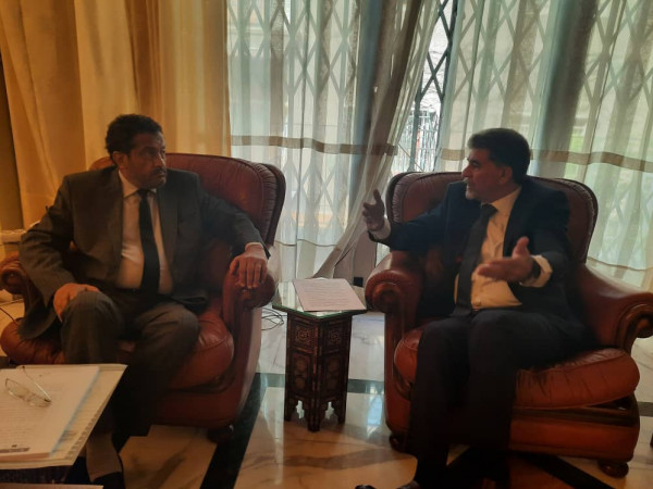 السفير عبد الهادي يبحث مع سفير ليبيا آخر مستجدات القضية الفلسطينية