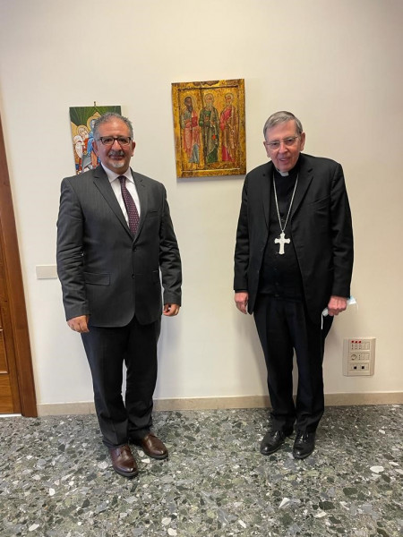 السفير قسيسية يلتقي مسؤولي حاضرة الفاتيكان لبحث أخر تطورات القضية الفلسطينية