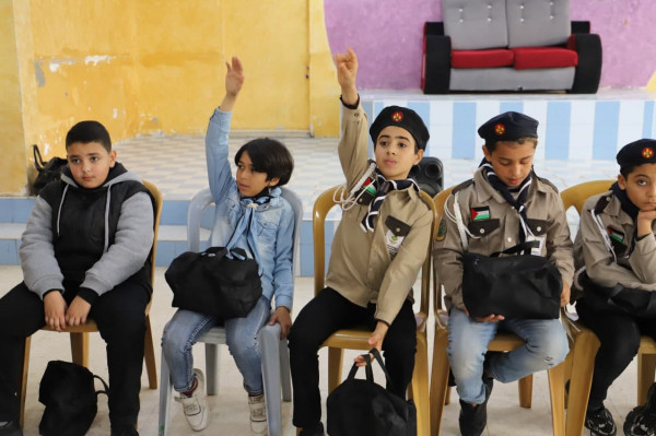 مركز شباب الأمة ينفذ لقاء تربوي تثقيفي بعنوان(حقوق الطفل) لمجموعة نصر الكشفية