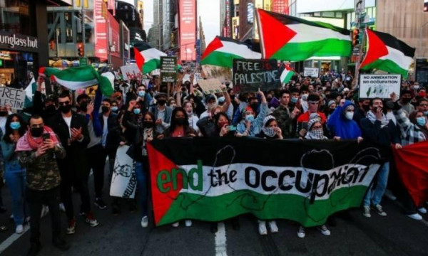 تظاهرات بولايات أمريكية منددة بجرائم الاحتلال بحق الشعب الفلسطيني
