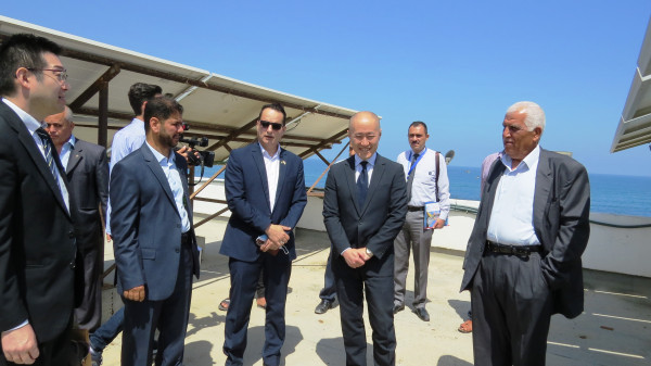 جمعية الملاحين البحريين تستقبل نائب سفير اليابان لدى فلسطين لافتتاح مشروع الألواح الشمسية