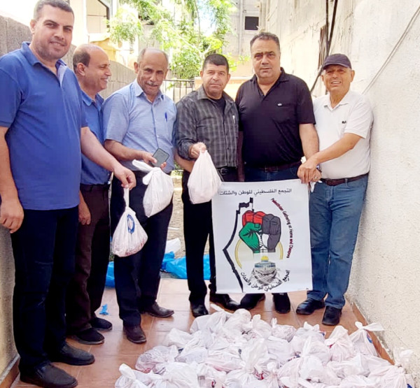 التجمع الفلسطيني للوطن والشتات يختتم حملة توزيع لحم الأضاحي