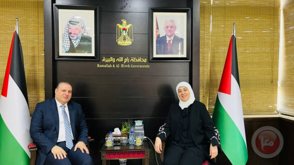 غنام تستقبل السفير الأردني وتبحث معه اخر التطورات الفلسطينية
