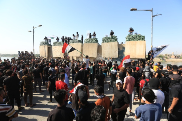 مظاهرات في بغداد احياءًا للذكرى الثالثة لحراك تشرين