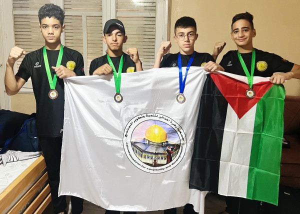 فريق فلسطين للووشو كونغ فو للشباب في مصر يحصد مدالية فضية وثلاث برونزية