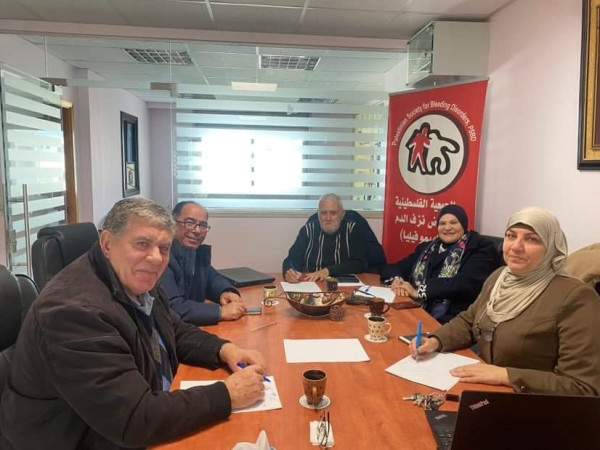 الهيئة الإدارية للجمعية الفلسطينية لأمراض نزف الدم تعقد اجتماع مجلس إدارتها الدوري الأول