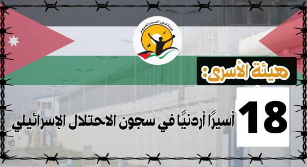 هيئة الأسرى: 18 أسيراً أردنياً في سجون الاحتلال الإسرائيلي
