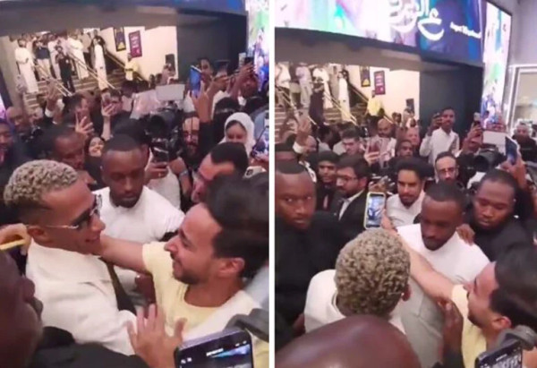 شاهد: لحظة انهيار شاب بالبكاء بعد رؤيته لـ محمد رمضان بالسعودية