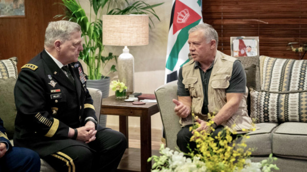 العاهل الأردني يلتقي رئيس هيئة الأركان المشتركة للجيش الأميركي