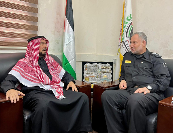 الحساينة يهنئ مدير عام الدفاع المدني الفلسطيني بالمنصب الجديد