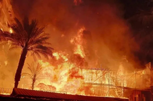 حريق يدمر استوديو الأهرام في مصر