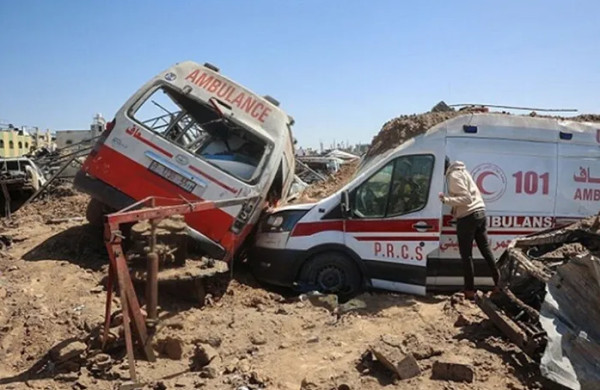 الصليب الأحمر يعرب عن صدمته لإعدام الاحتلال 14 مسعفاً في رفح