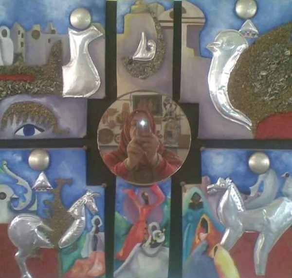 لوحات للفنانة رباب حرش تستلهم الدلالات الرمزية للموروث الشعبى المصرى