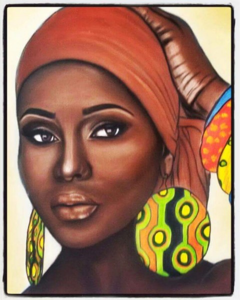 لوحات سارة ظفر الله "وجوه افريقية تحاور الإنسان والطبيعة"