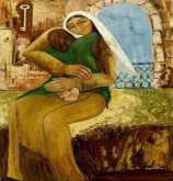 من لوحات الفنانة التشكيلية الفلسطينية حنان الأغا